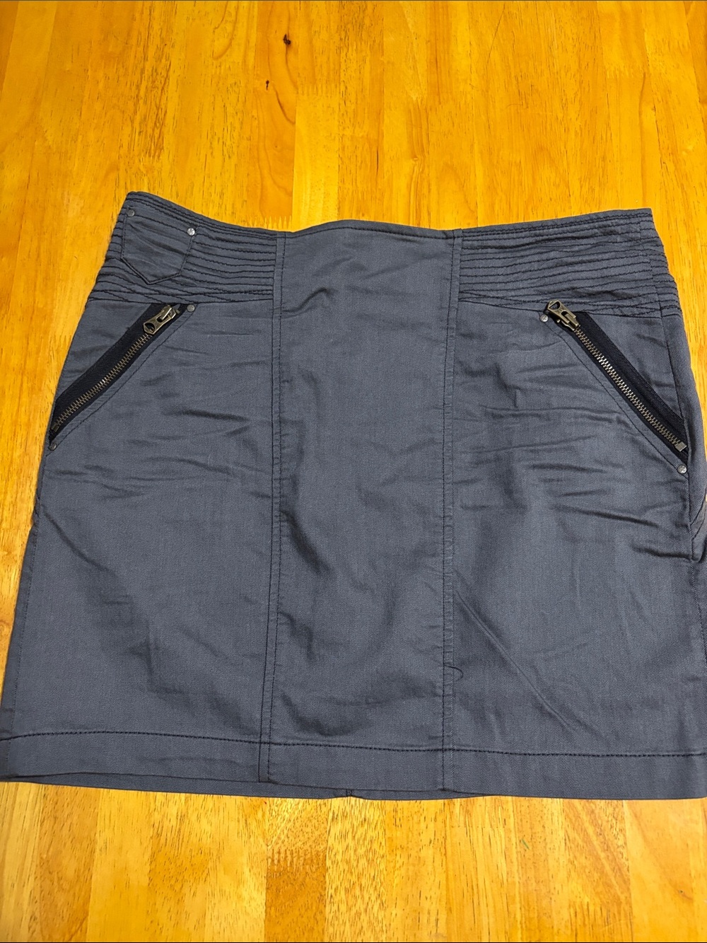 Armani Exchange Gray Mini Skirt with Zip Accents